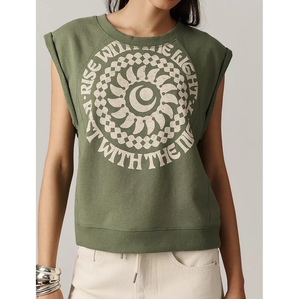 Anthropologie Pilcro Real Fun Wow Rise With The Light Muscle Tee L